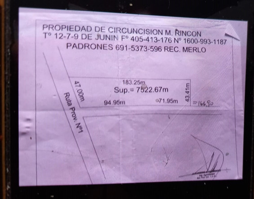 Terreno Sobre Ruta Cortaderas San Luis