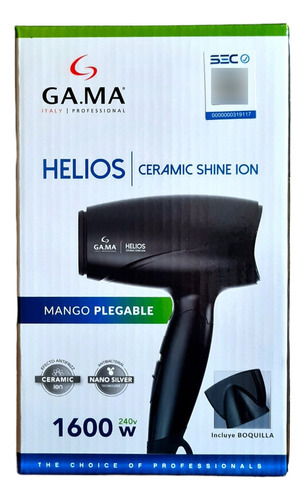 Secador Gama Helios Ultra Compacto Mango Plegable + Boquilla