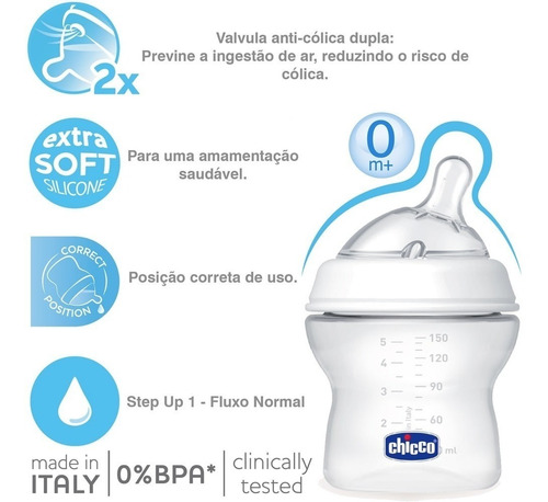 Imagem 3 de 4 de Mamadeira Chicco 150ml New Stepup - Para Recém Nascido