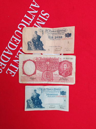 3 Billetes Republica Argentina Ref. 340