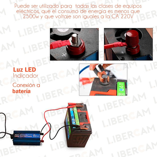 Convertidor Inversor 2500w 12v 220v Camping Auto Usb Nautica