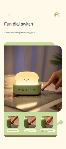 Tostadora Led Luz Cálida Usb Recargable Luz De Noche