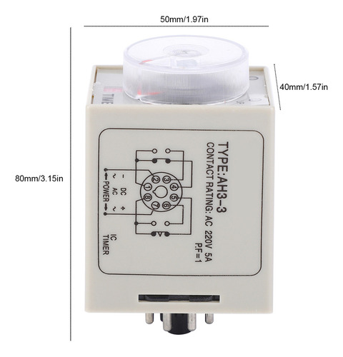 Relé De Tiempo Ah3-3 Ajustable Ac 220v Para