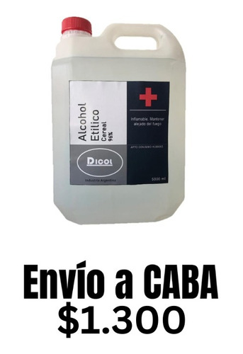 Alcohol Etílico Al 96% X 5 Litros Puro De Cereal. 