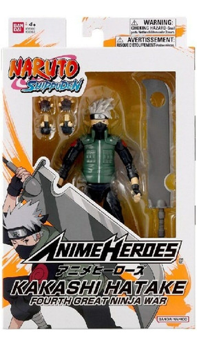 Bandai Anime Heroes Naruto Kakashi Hatake Fourth Great Ninja