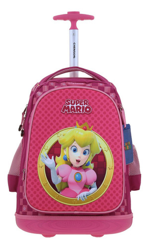 Mochila Grande Con Ruedas Chenson Mario Bros Peach Barb
