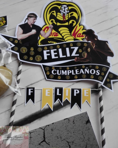 Topper Adorno De Torta De Cobra Kai Personalizado