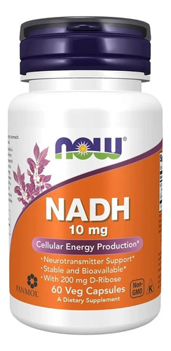 Now Foods -  Nadh 10 Mg Con 200 Mg De D-ribosa 60 Cáp