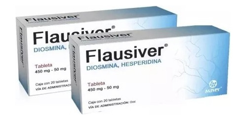 2 Cajas Flausiver Diosmina, Hesperidina 450/50mg C/20 Tabs