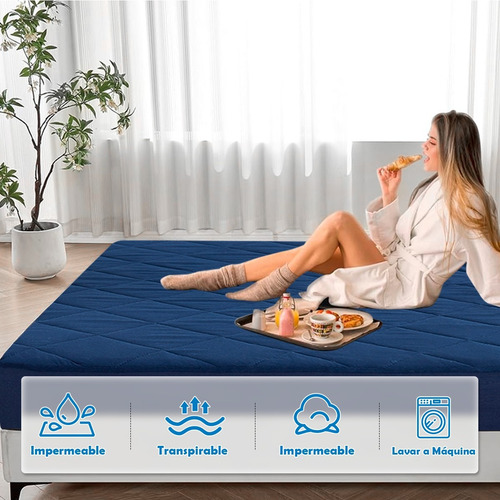 Protector De Colchón Cubre Impermeable Transpirab Queen
