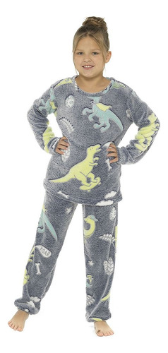 Pijama Invierno Polar Plush Luminoso Infantil Niño Niña
