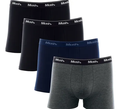 Kit 4 Cuecas Boxer Mash Box Algodão Cotton Original Com Nf