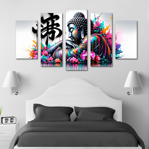 Cuadros Decorativos Yoga Zen Buda, 150x80 5 Piezas Envío Gratis