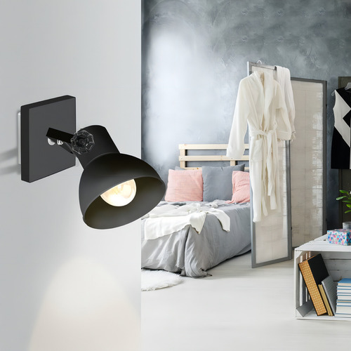 Foco Soprepuesto Barnstaple acero negro DM160 1X28W E27 Cod 43431
