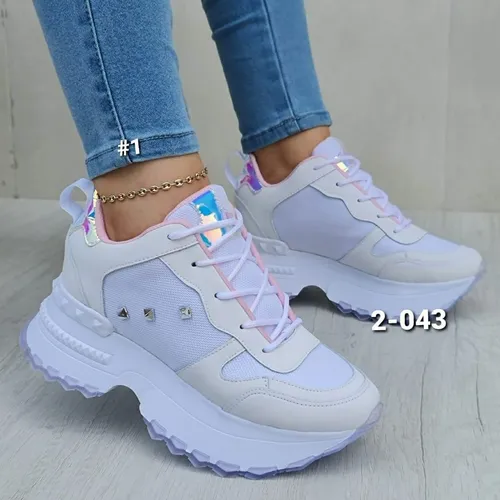 Tenis Blancos Tipo Plataforma MercadoLibre