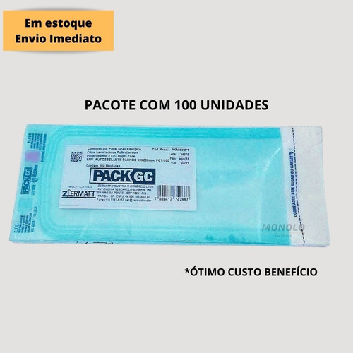 Imagem 7 de 10 de 100 Envelopes P/ Esterilização Alicate Autoclave 9cm X 23cm