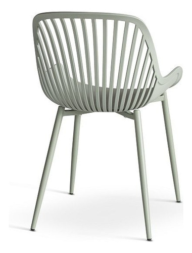 Set De 4 Sillas De Plastico Comedor Modernas Cassias Tino Liso Verde Claro Verde Claro