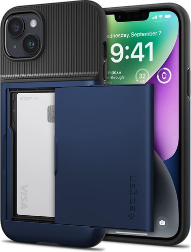 Funda Spigen Slim Armor Cs P/ iPhone 14 Plus Azul Marino