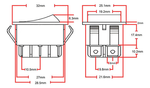 Switch Interruptor D Encendido 6 Pines Inversor Soldador 2pz