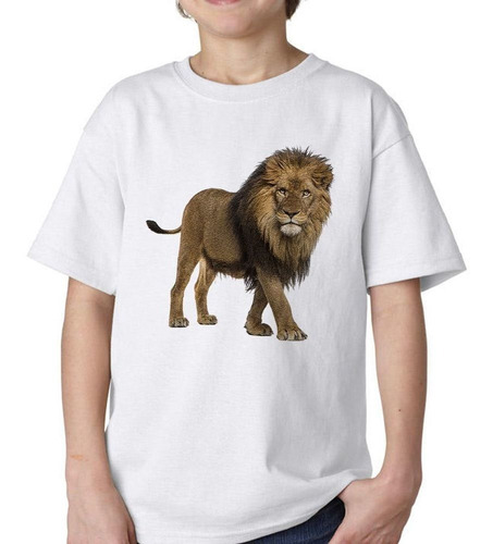 Remera De Niño Leon Lion Cuerpo Completo Rey