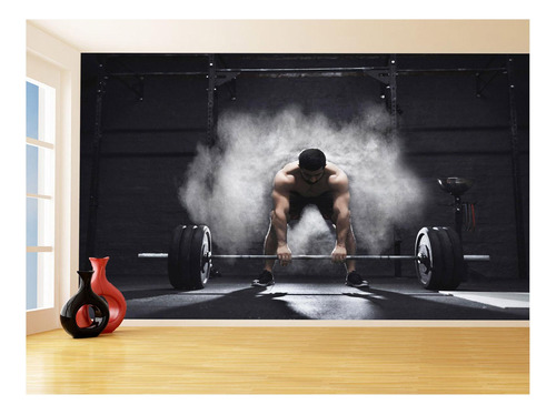 Papel De Parede 3d Academia Exercício Crossfit 3,5m Aca34