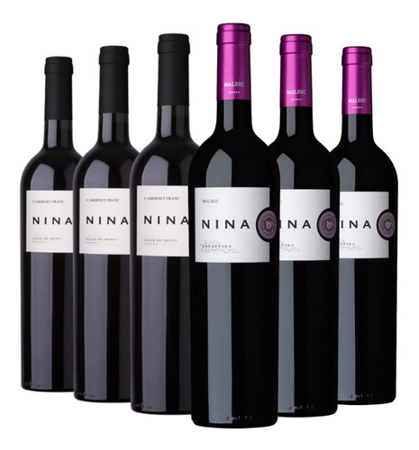 Vino Nina Gold Malbec + Cabernet. Combo Caja X 6