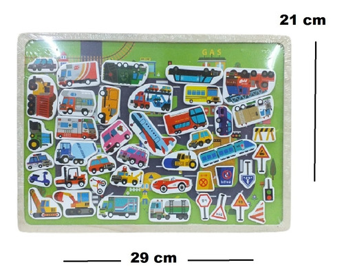 Imagen 2 de 4 de Pizarra Magnética Imantada Chica Figura Transporte Didáctica