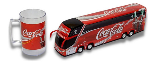 Miniatura Ônibus Da Coca - Cola Mais A Caneca 30cm
