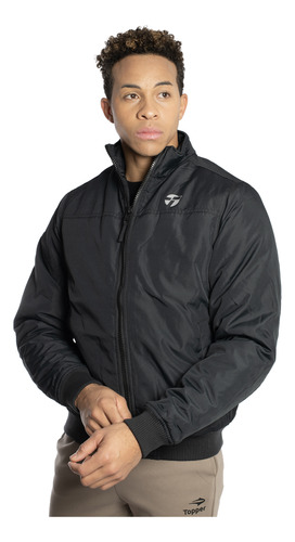 Campera Topper Aviadora Hombre Moda Negro