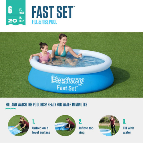 Conjunto De Piscina Bestway Fast 183 Cm X 51 Cm 936 L Azul