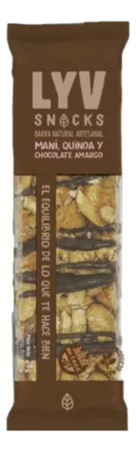Barra Artesanal Lyv - Mani, Quinoa Y Chocolate Amargo X18 Un
