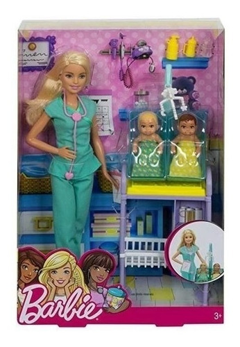 Imagem 2 de 5 de Barbie Profissões Medica Pediatra Loira Mattel Ms