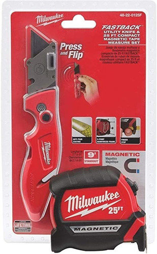 Milwaukee 48-22-0125f Cinta Métrica Y Cuchillo Para Uso Conj