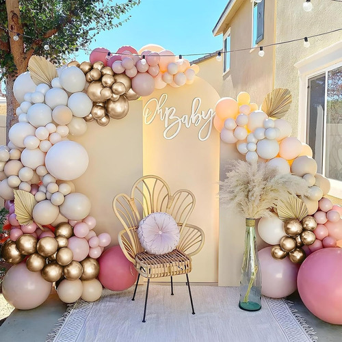 Decoracion De Globos Cumpleaños Para Fiesta Bohemia Rosepink