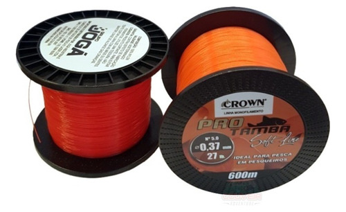 Linha Monofilamento Crown Pro Tamba Soft Orange 0,37mm 600m Cor Laranja