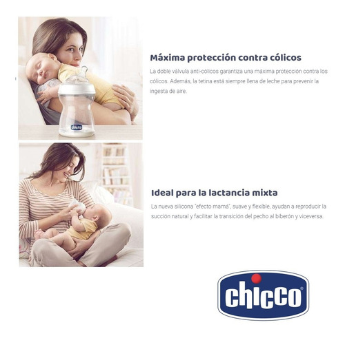 Mamadera Natural Feeling 0m+ 150ml Chicco Vidrio