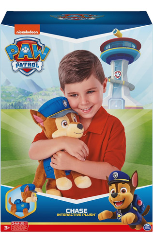 Paw Patrol, Talking Chase 12-inch-tall Interactive Plush ...