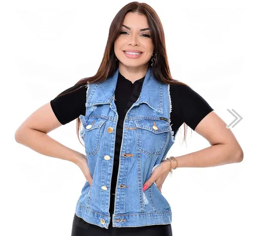 Colete jeans hotsell feminino mercado livre
