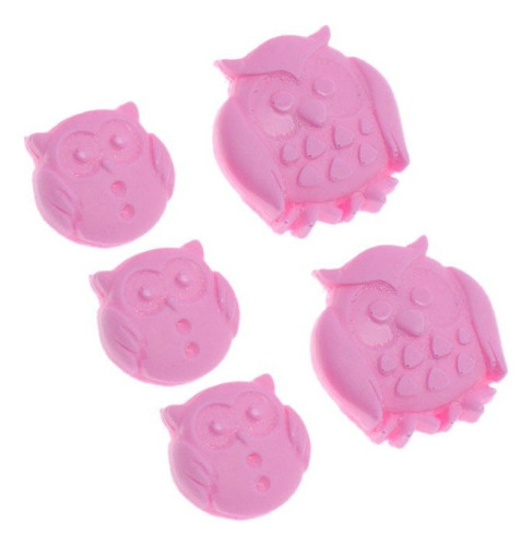 Molde De Silicone 517 - Quinteto De Corujas - Bebê Flexarte