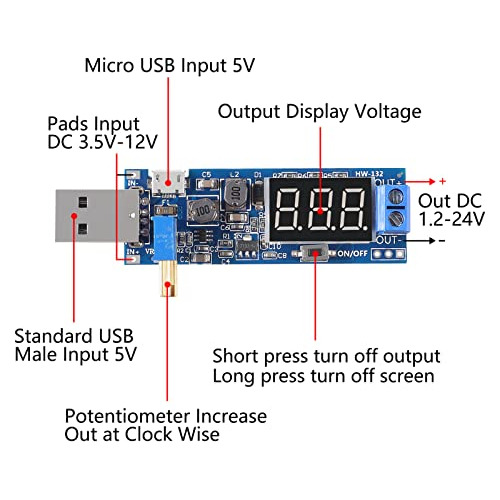 Módulo De Fuente De Alimentación Usb Elevable/descendente De