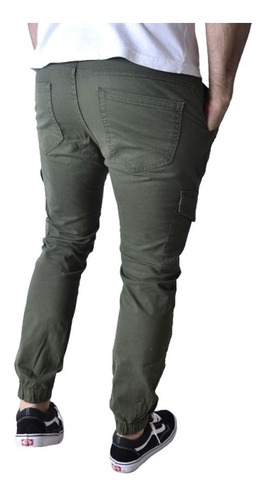 Imagen 3 de 10 de Pantalon Cargo Jogger Verde Negro Hombre The Big Shop