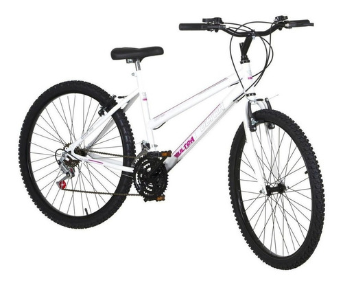 Imagem 1 de 1 de Bicicleta  de passeio feminina Ultra Bikes Bike Aro 26 bicolor 18 marchas freios v-brakes cor branco/rosa
