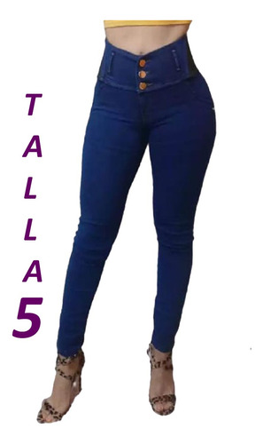 Jeans Mezclilla Dama Corte Colombiano Pantalo Push Up Bo3