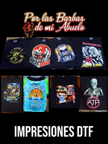 Impresión Dtf A3 Estampa Algodón Prendas Oscuras! 24/48 Hs.