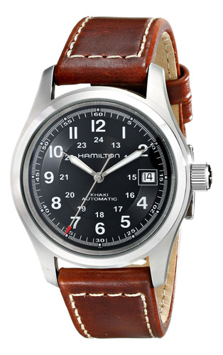 Hamilton Hml-h - Reloj De Esfera Negra Caqui Campo, Negro M.