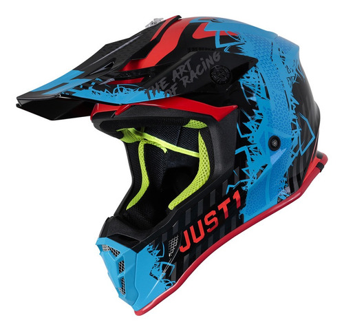 Capacete Just One J-38 Mask Blue/red/black Gloss Offroad Mx