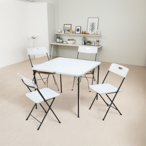 Comedor Casino 4 Sillas Mas Mesa Plegable /elegante