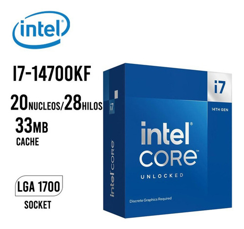 Procesador Intel Core I7 14700kf X20 14va Gen Socket 1700