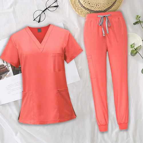 Conjunto De Ropa Para Mujer, Traje De Enfermería - Escote