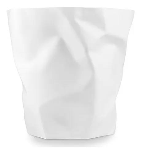 Cesto De Basura Blanco Plástico 14l, Diseño Arrugado, John B
